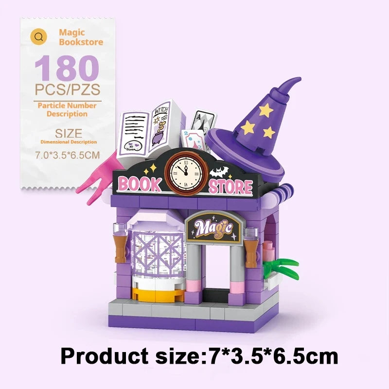 Restaurant Dessert Coffee Pet Fruit Store Street View Food House Building Blocks Kit Girls Bricks Model Kids Toy Boy Child Gifts Qme Opp bag 1