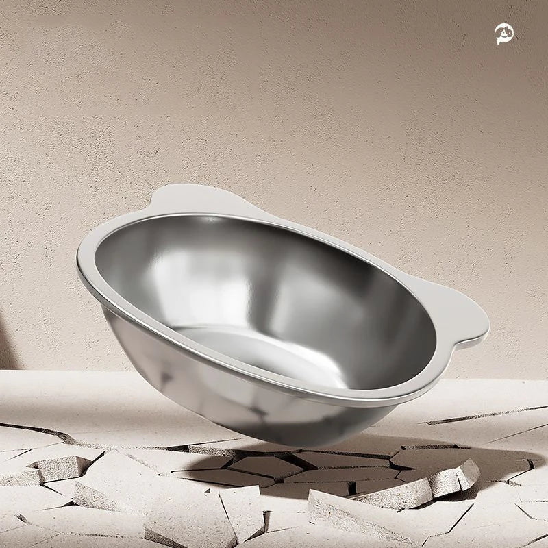 .Raised Cat Bowls Tilted Neck Guard Cat Food Bowl 304 Stainless Steel Shatter-resistant Elevated 15° Pet Supplies For Puppy Cat. Qme 1pc