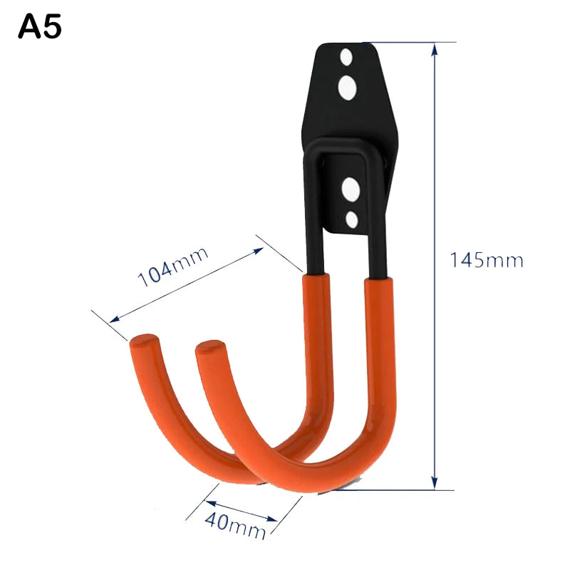 Heavy Duty Metal Hook Garage Organizer Wall Mount Bicycle Hanger Hooks Wall Mount Anti-slip Storage Hook For Ladders Garden Tool Qme A5