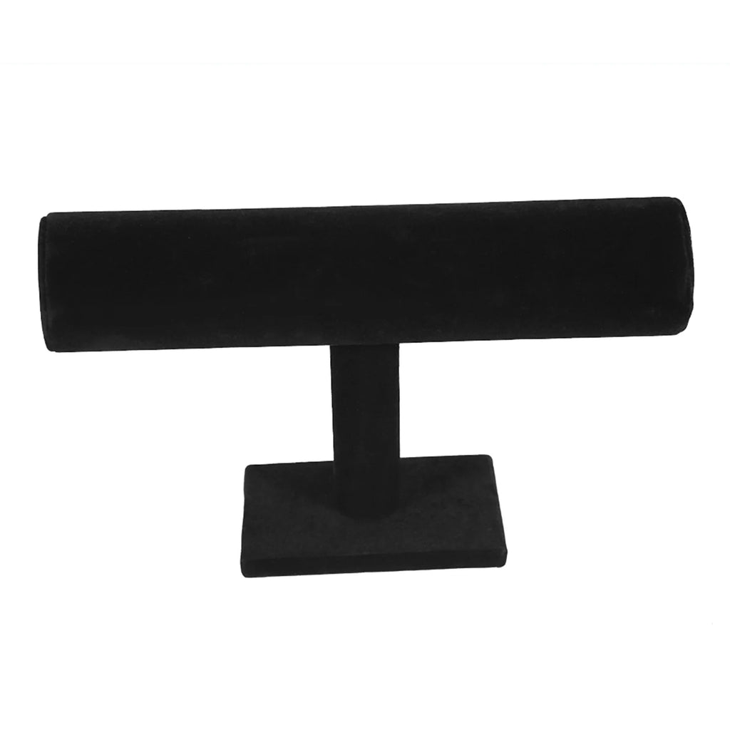 2Types Jewelry T Bar Stand Jewellery Necklace Watch Bracelet Display Organizer Rack Holder Jewelry Stand Bracelet Display Stand Qme black