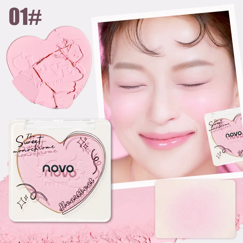 Cheek blush, mixed colors, powder blush, contouring and highlighting the face, sparkling or matte, lightweight, smooth Qme 01