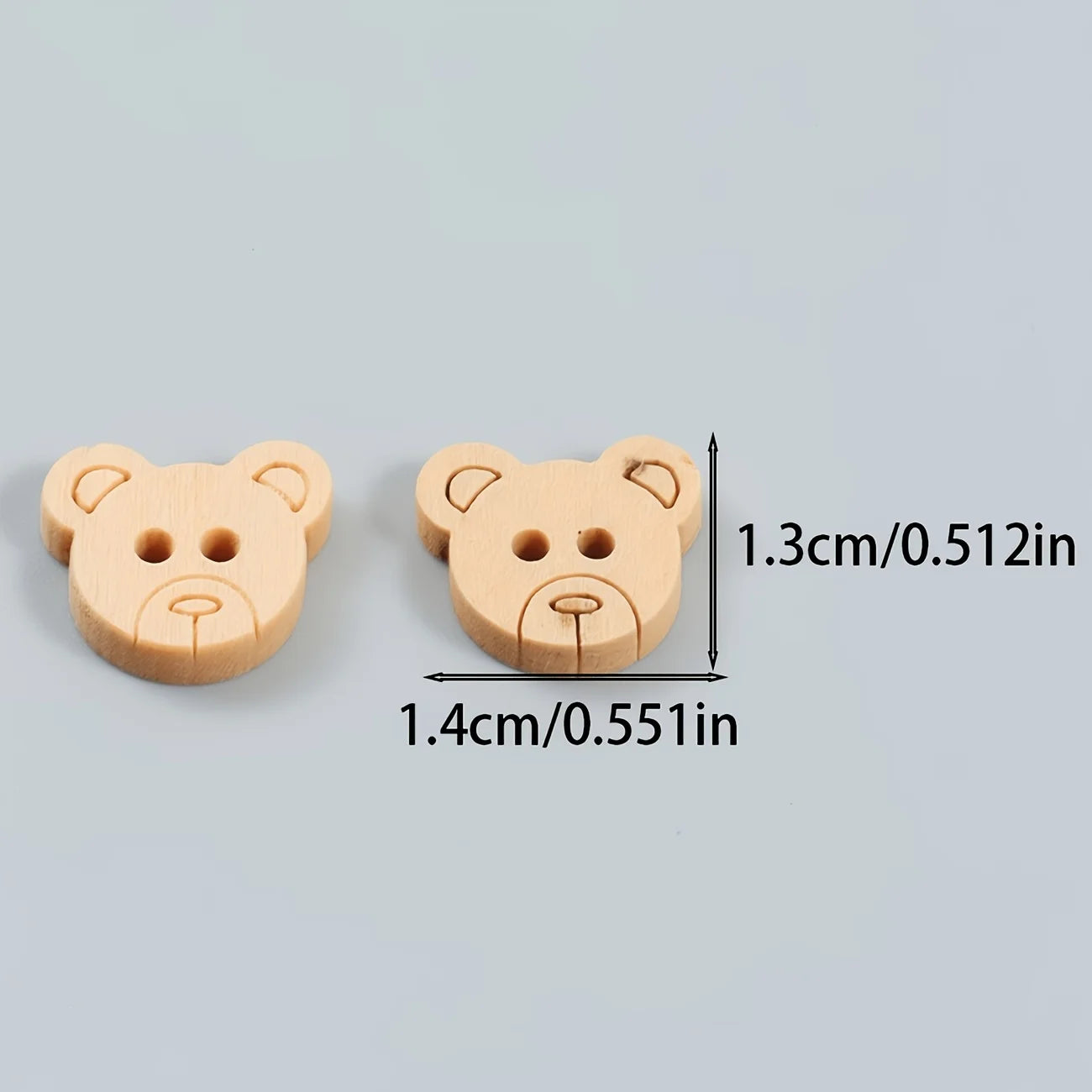 100pcs Bear Buttons with 2 Shank Holes for DIY Hand Sewing, Scrapbooking, Arts and Crafts Projects, and Home Decor Qme