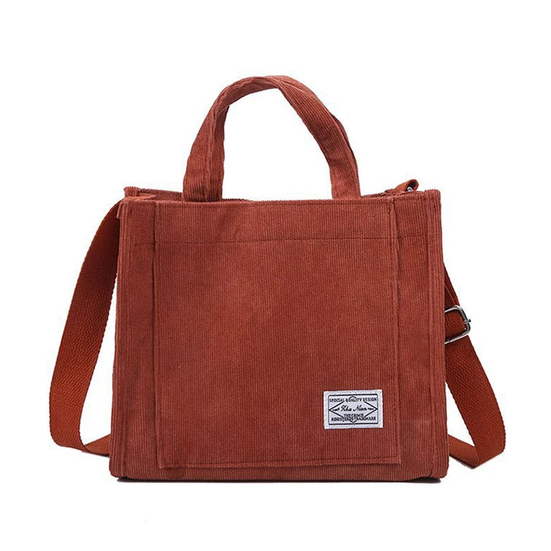 Corduroy Shoulder Bag 2024 New Women Small Square Bag Fashion Ladies Student Handbag Large-capacity Shoulder Cross Bag Tote Bag Qme