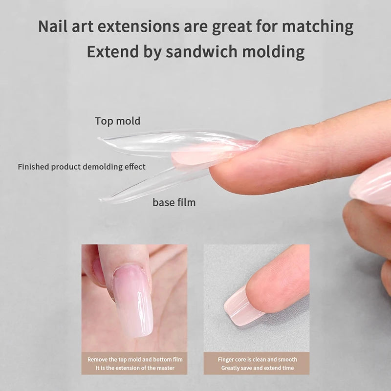 Box Nail Art Tools Sandwich Dual Forms 15 Extensions-dual Coffin Qme