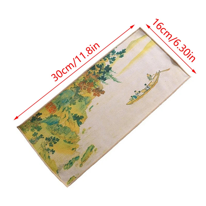 Retro Ancient Painting Tea Mat Matcha Green Powder Whisk Japanese Qme