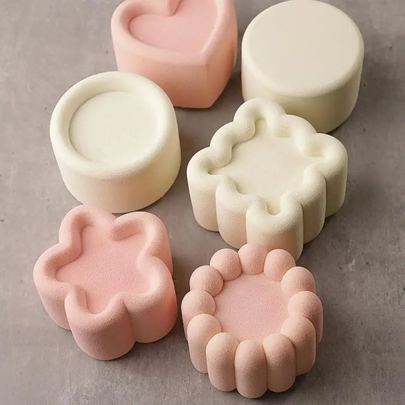Flower Heart Square Star Shape Bento Cake Silicone Mold Chocolate Qme