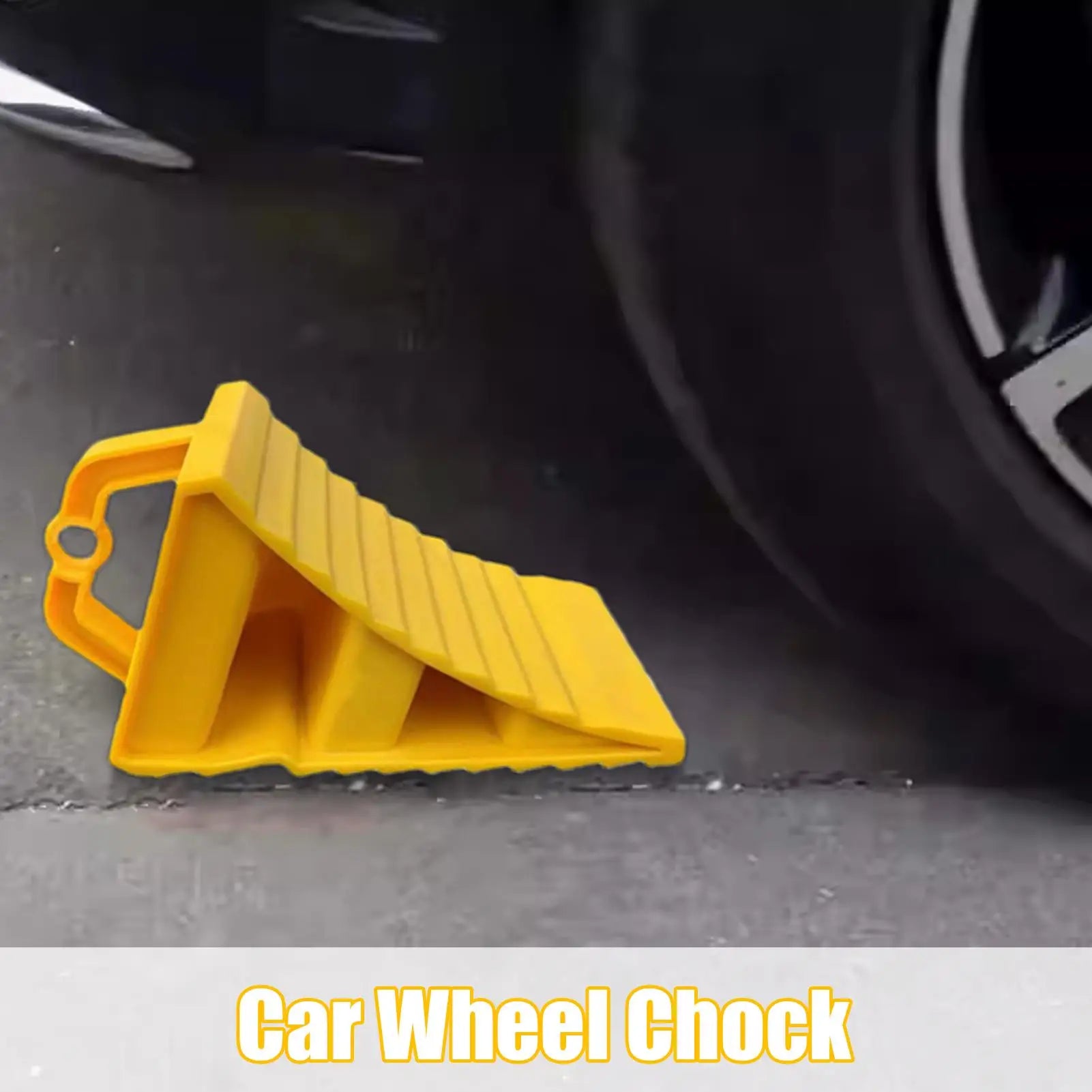 Wheel Chock for Truck Multipurpose Anti-Slip Wheel Chocks Vehicles Wear-Resistant Tire Stopper Yellow Tire Chocks for Cars RVs Qme