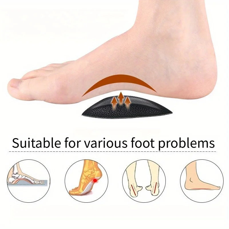 PU Leather Arch Flat Soft Wear-resistant Self-adhesive Shock Absorber Qme