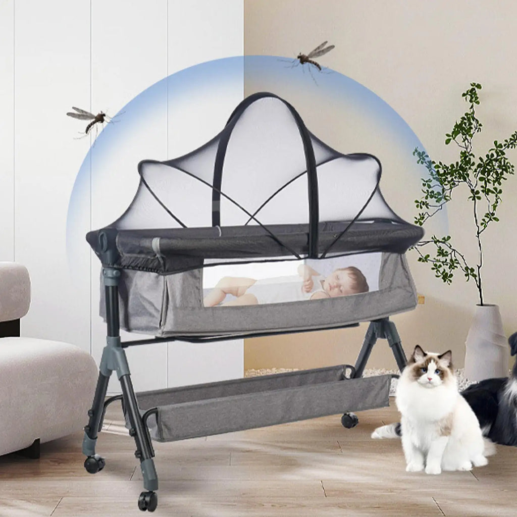 Bassinet Cover Bassinet Netting Cover Foldable Mesh Portable For Bedside Sleeper Stroller Playard Toddler Hammock Co-Sleeping Qme