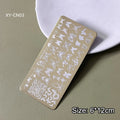 12x6cm Golden Rectangular Nail Stamping Plate Bowknot Butterfly Qme 3