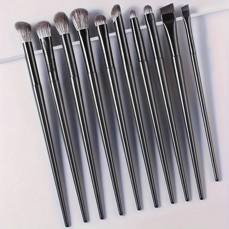 Unscented All-Skin Type Oval Brush Eye Makeup Set, Nylon Bristles, Detailing Eyeshadow Brushes with ABS Plastic Handles Qme