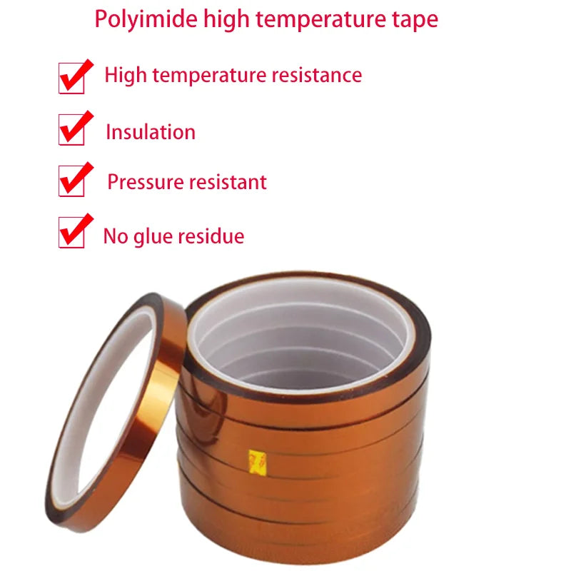 33M 3mm-50mm Printer Parts High Temperature Resistant Heat BGA Polyimide Insulating Thermal Insulation Adhesive Tape Qme