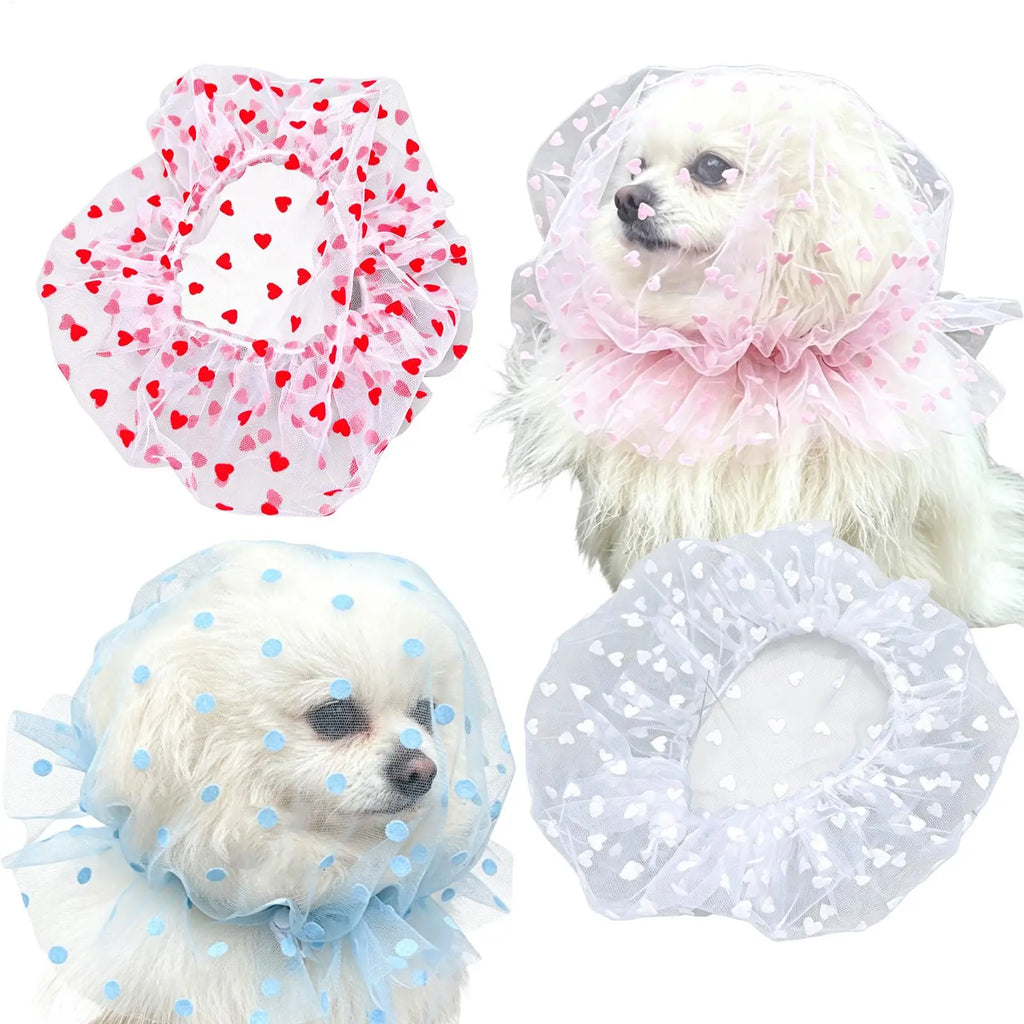 Mesh Head Net for Dogs 4 Pieces Adjustable Anti-Pickup Mesh Cover Dog Face Net for Cat Puppy Outdoor Walking Home Indoor Qme