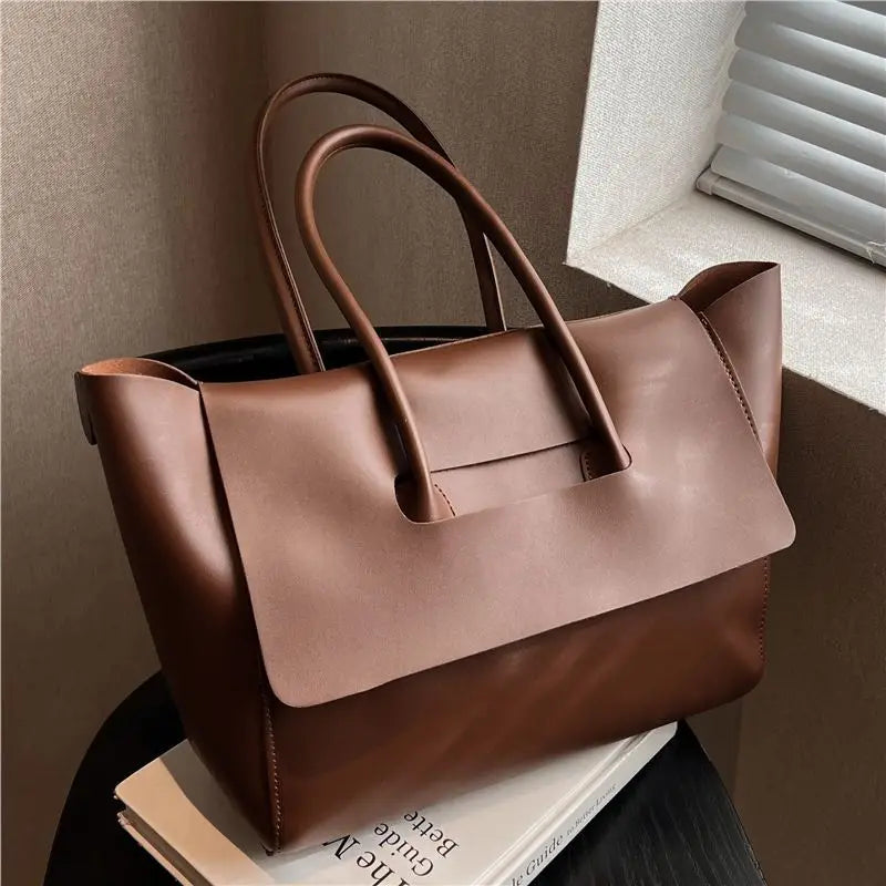 Female Tote Bag Korean Version Handbag Premium Trendy Retro Commuter Qme