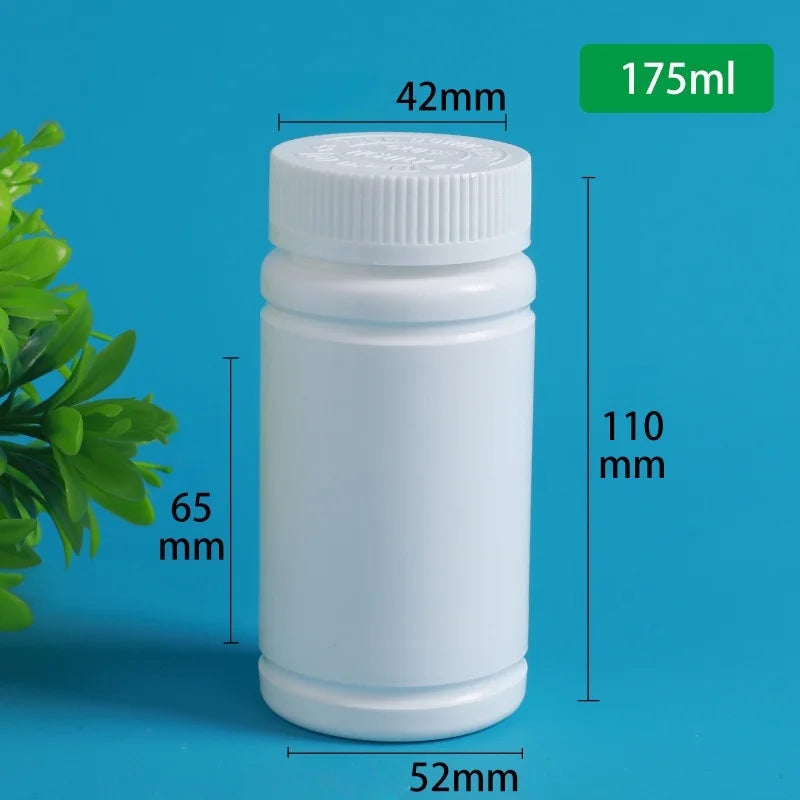 Solid Powder Portable Containers Plastic HDPE White Empty Seal Qme 175ML 10PCS A