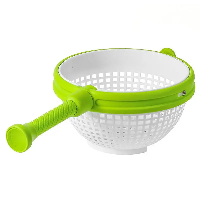 Collapsible Salad Spinner 3-in-1 3Qt Space Saving Colander Veggie Qme A