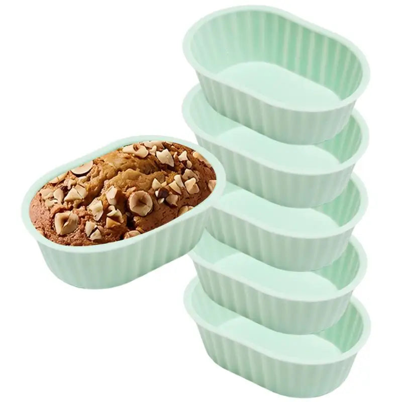 Silicone Cake Mold Oval Shape Muffin Cupcake Baking Molds Home Qme A2