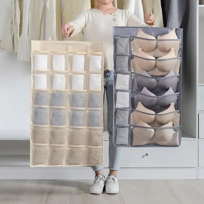 Space Saver Bag Bra Underwear Underpants Socks Wall Shelf Wardrobe Qme
