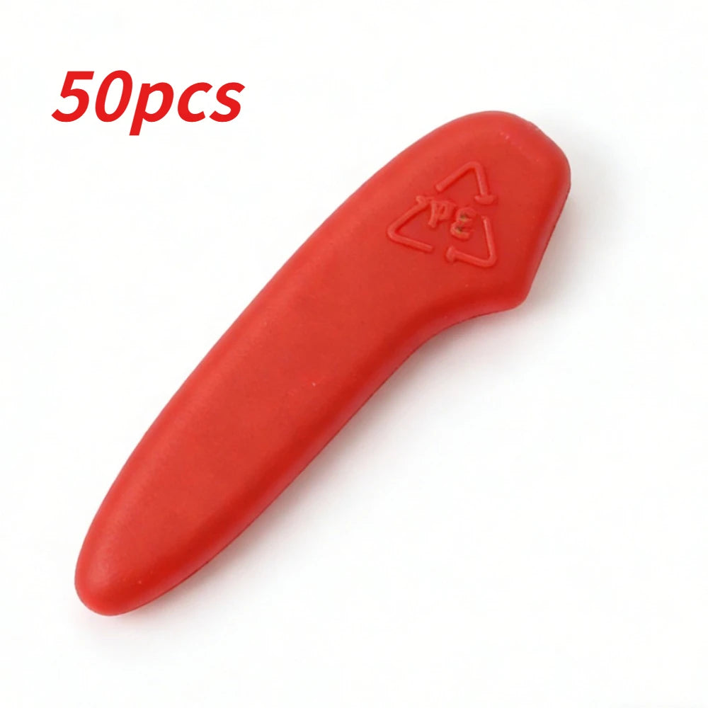 50/100pcs Kitchen Knives Tip Cover Extended Knife Point Protector Plastic Clear Protective Cover Knives Tips Guard Case Qme red 50pcs