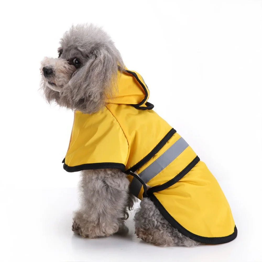 Keep Your Pet Dry And Comfortable - Adjustable Waterproof & Windproof Dog Raincoat! Qme
