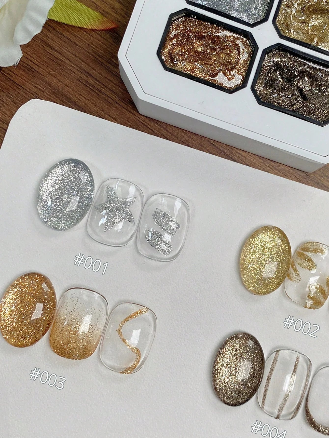 4 Colors Metal Wire Adhesive Solid Gel Nail Polish Gradient Semi Qme