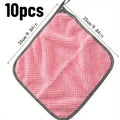 10pcs, Thickened Coral Velvet Dish Cloths Towels, Soft Absorbent Towels, Strong Stain Removal, Scouring Pads, Reusable Qme Random Color