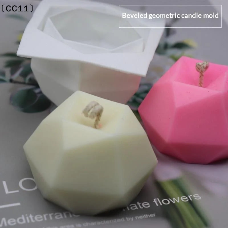 8 Cavity Diamond Polygonal Silicone Cake Mold French Dessert Mousse Qme