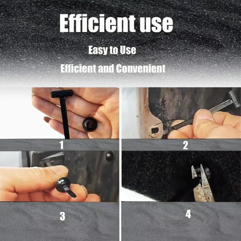 Universal Nylon Cable Tie Buckle Auto Fastener Screw Replacement Clip Car Fender Trunk Engine Guard Panel Self-Locking Wire Ties Qme