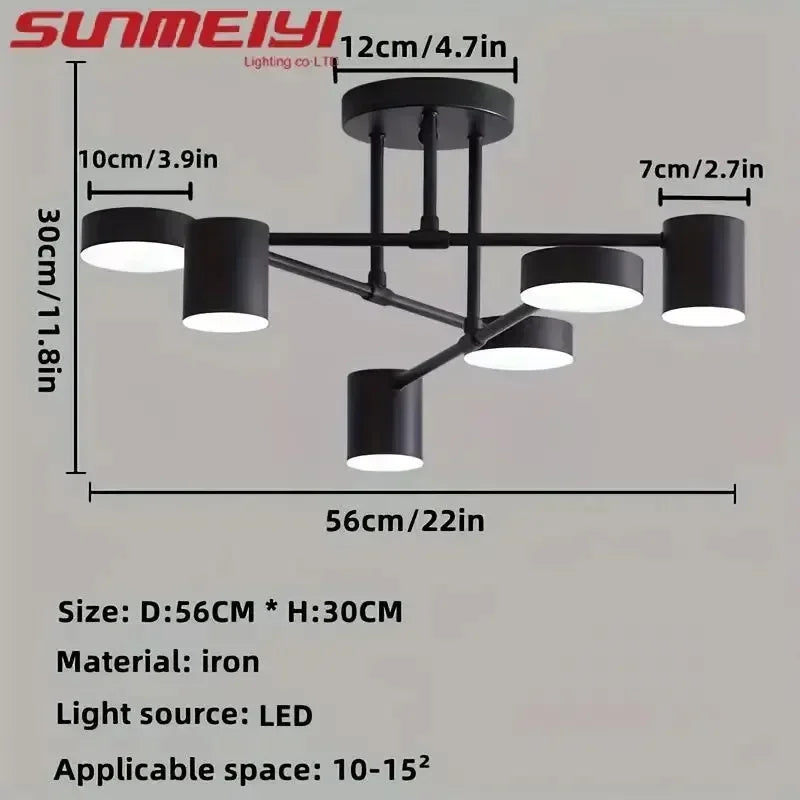 Modern Black Ceiling Chandeliers For Living Room Hall Ceiling Light Fixture Romantic Starry Gold Creative Ceiling Lamp Bedroom Qme