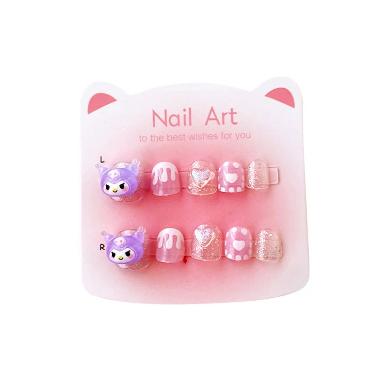 Hello Kitty Kuromi Nail Stickers New Cartoon-Style Stickers Safe, Non-Toxic, Odorless, and Easy to Apply Qme