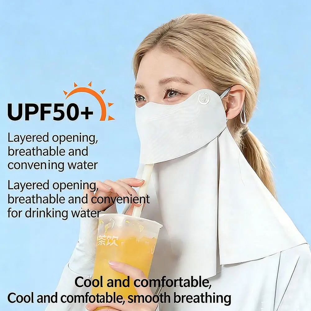 UV Protection Face Cover Neck Gaiter Scarf Women Men Summer Outdoor Qme