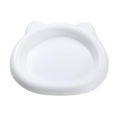 Plastic Cat Shape Bowl Wide Food Bowls Wet Dry Shallow Dish Anti-fall Qme White