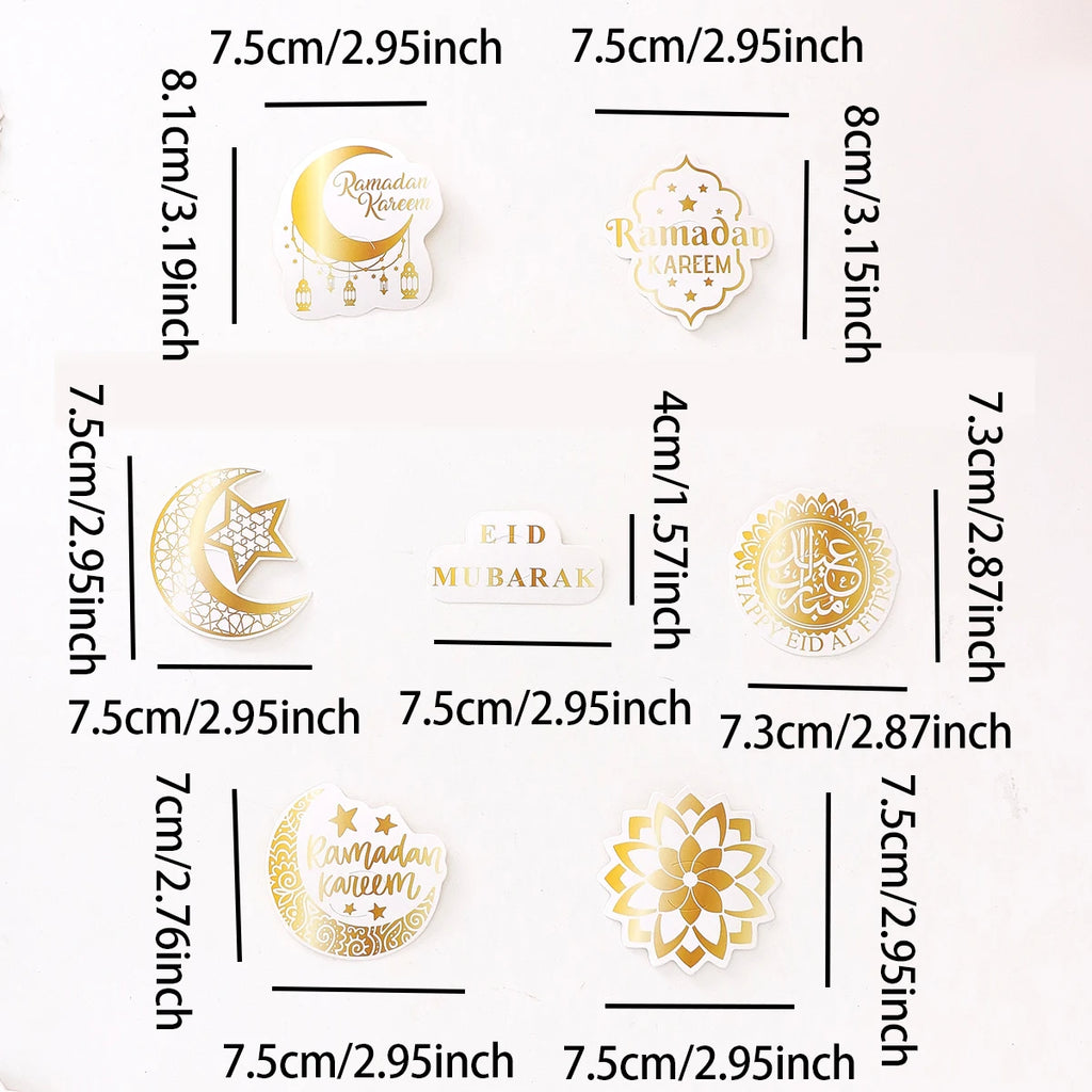 42 Pieces of Ramadan Gifts/Packages, Paper Lollipop Greeting Cards (for Ramadan Decorations), Small Gifts, Lollipops, Greeting Cards, Gift Tags, Decorative Paper, Crescent-Shaped Candy Boxes (Ramadan Muslim), Small Gift Box S Qme