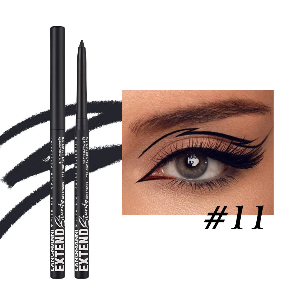 Matte Glitter Gel Eyeliner Pencil Smooth Waterproof Blue Brown Eyeliner Fast Dry Matte Concealer Pen Long Lasting Eyes Makeup Qme 11