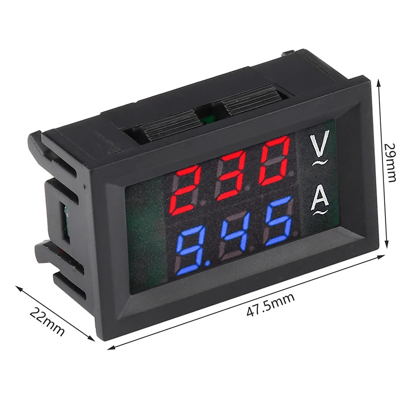 AC 50-500V Digital LCD Voltmeter Ammeter 10A 50A 100A 220V Voltage Qme