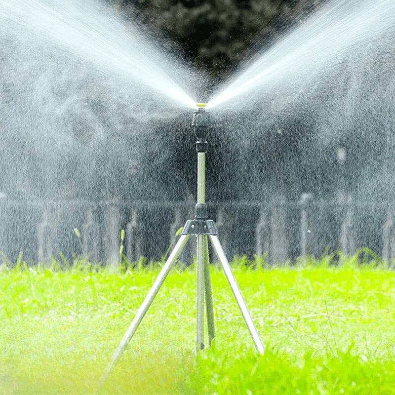 360 Rotary Irrigation Tripod Lawn Garden Sprinkler Telescopic Support Qme