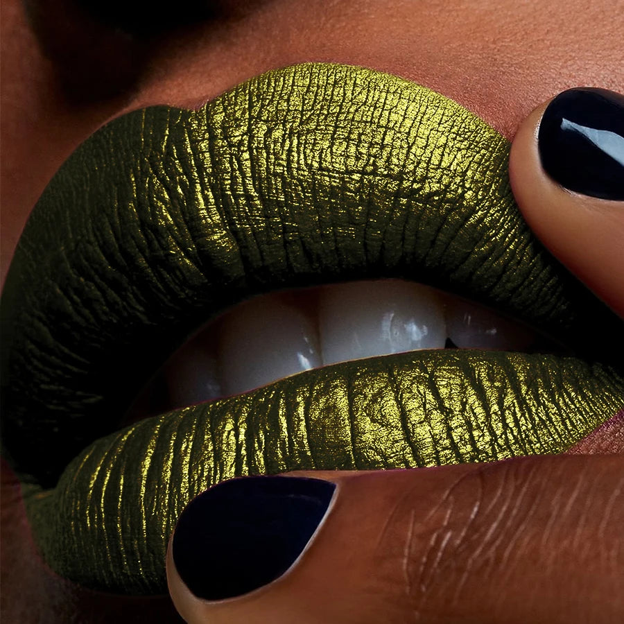 Smoky Green Lipstick Pen Waterproof Glitter Shimmer Lip Korean Makeup Qme