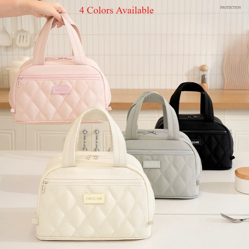 Hot Sale Large Lunch Bag Women Waterproof Concise Convenient Fresh Cooler Bags Thermal Breakfast Food Box Portable Picnic Travel Qme