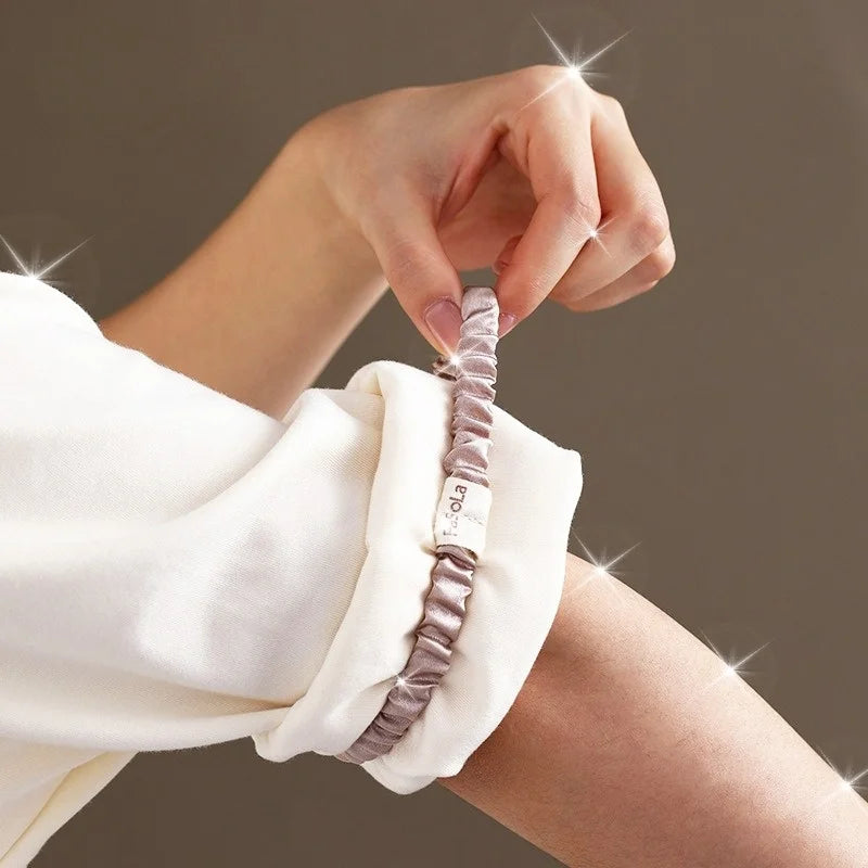 Satin Sleeve Holders Elastic Arm Band Cuff Strap Non Slip Shirt Sleeve Fixing Band Multi-use Hair Tie Water Proof Sleeve Holder Qme