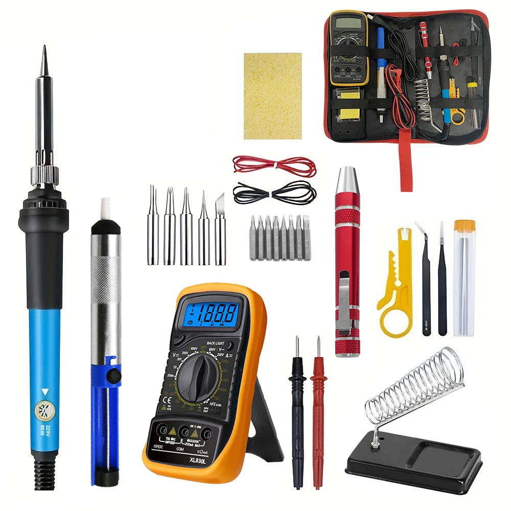 Soldering Iron Adjustable Temperature Electric Solder Rework Station Qme 60W set2 220V EU plug