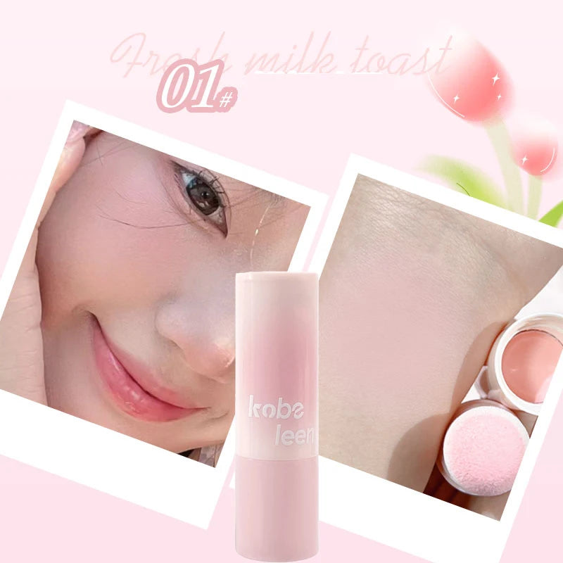 Double-ended Blush Stick Soft Face Brightening Contouring Shadow Blusher Powder Peach Pink Cheek Tint Korean Makeup Cosmetics Qme 01