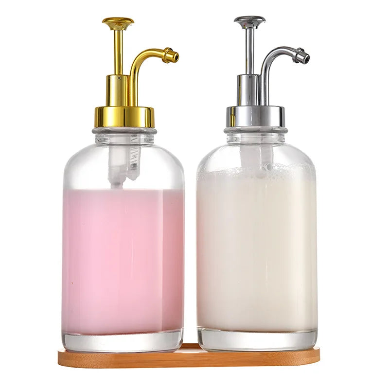 Clear Glass Dispenser Bottle Coffee Syrup Lotion Soap Home Use Qme