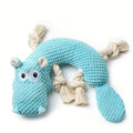 Blue Hippopotamus Squeezing Dog Toy, Pineapple Plush Suitable for Dogs to Interact, Play, Bite Qme Blue