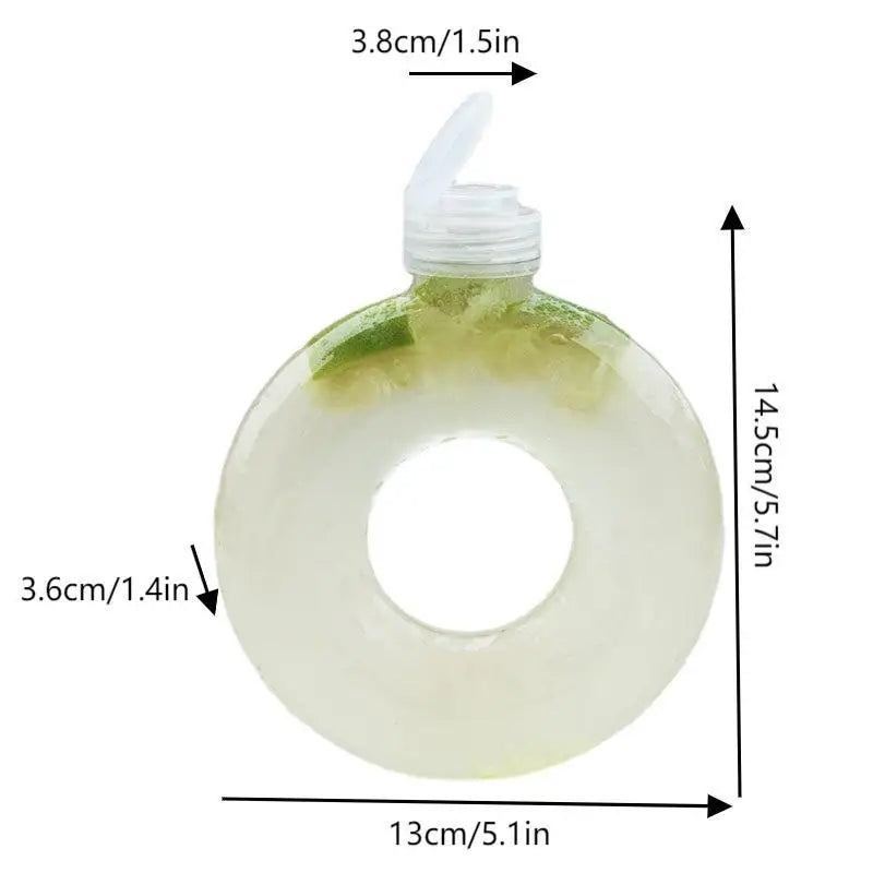 350ML Donut Kids Water Bottle Leak-Proof Travel Cup Children Anti Fall Transparent Drinking Bottle Sports Water Bottle Qme