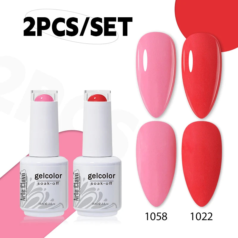Arte Clavo Jelly Nail Gel Polish Supplies Purple Pink Red Blue Green