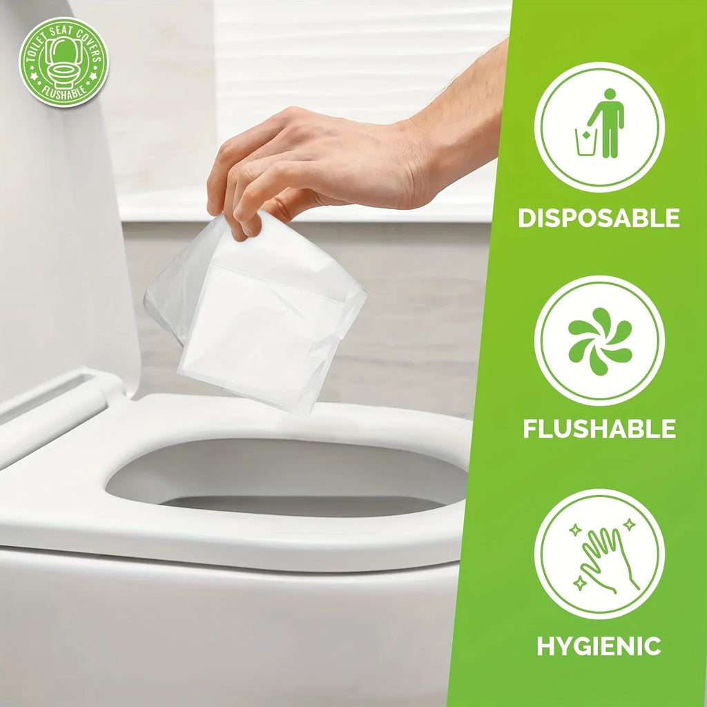 10pcs/pack Disposable Toilet Seat Covers, Soft Non-Woven Fabric, Flushable Bathroom Accessories for Airplane, Road Trips Qme