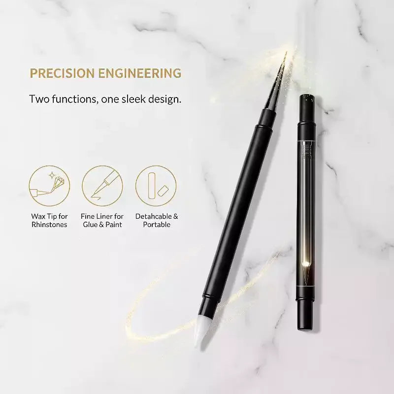 Dual Head Nail Art Silicone Brush Plastic Drill Pen Easy Operation Qme