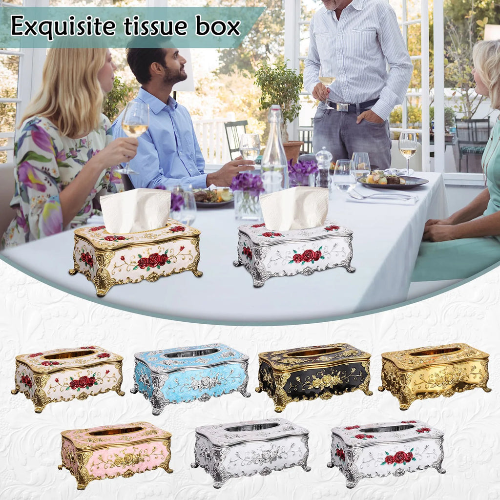 Exquisite Creative Tissue Box Creative Punch-free Tissue Box Paper Towel Holder Bathroom Waterproof Tissue Box Decor Props Qme