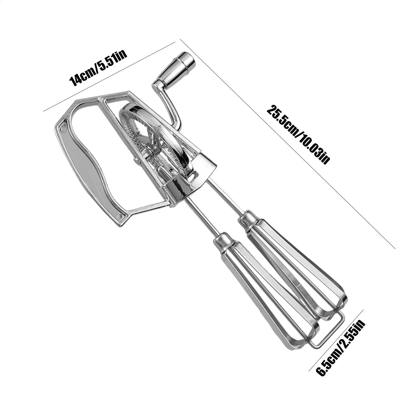Manual Hand Mixer Manual Stainless Steel Egg Whisk Multifunctional Dishwasher Safe Egg Beater Portable Egg Mixer for Baking Qme