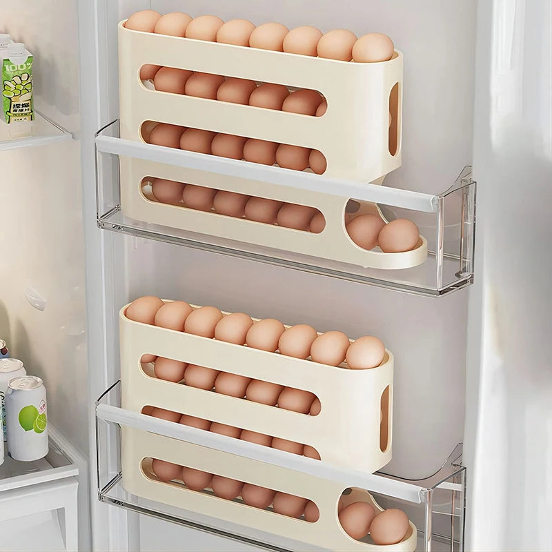 Kitchen Dedicated Roll Off Egg Storage Rack Refrigerator Box Qme